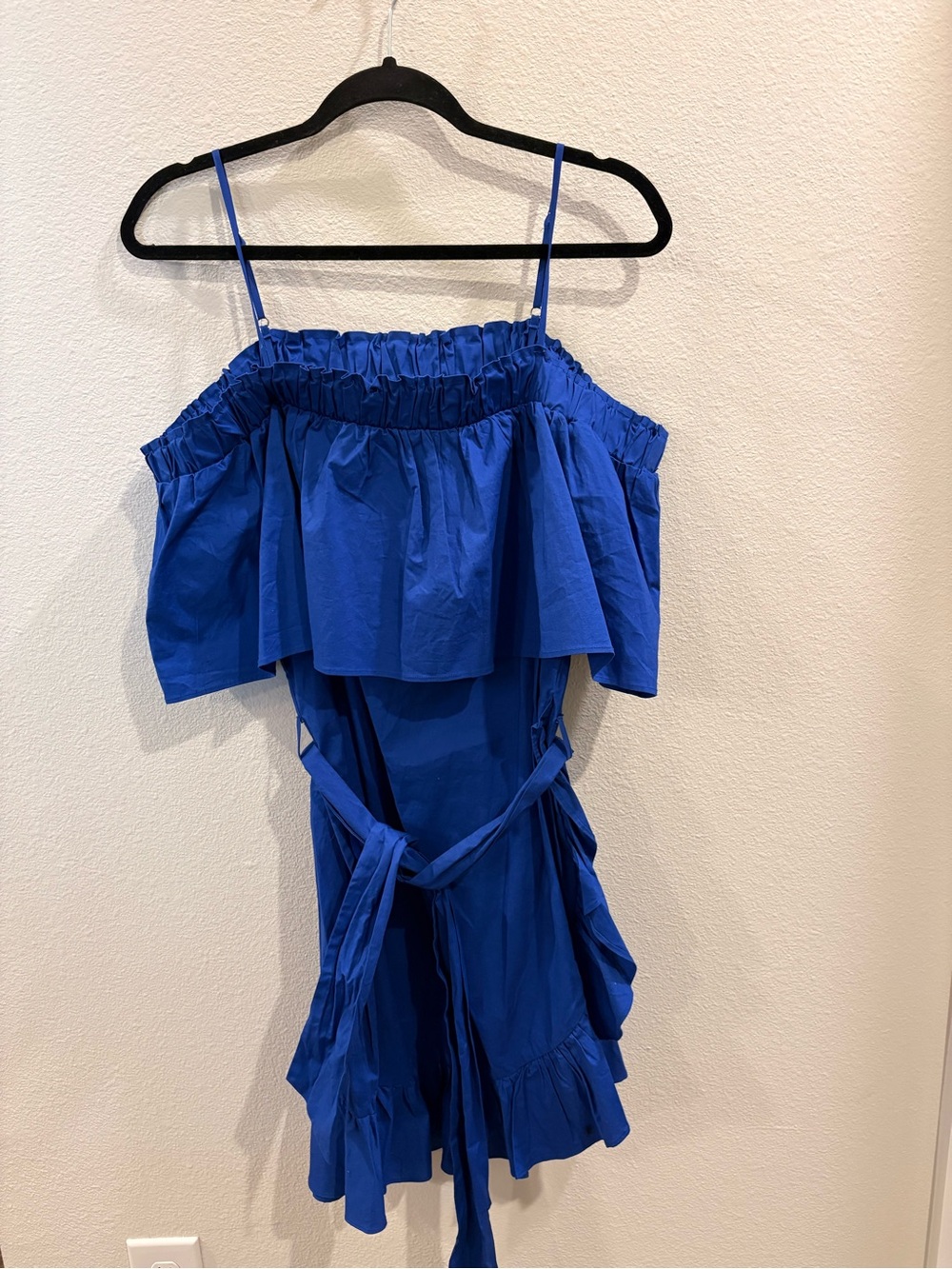 Who What Wear Royal Blue Ruffle Mini Dress